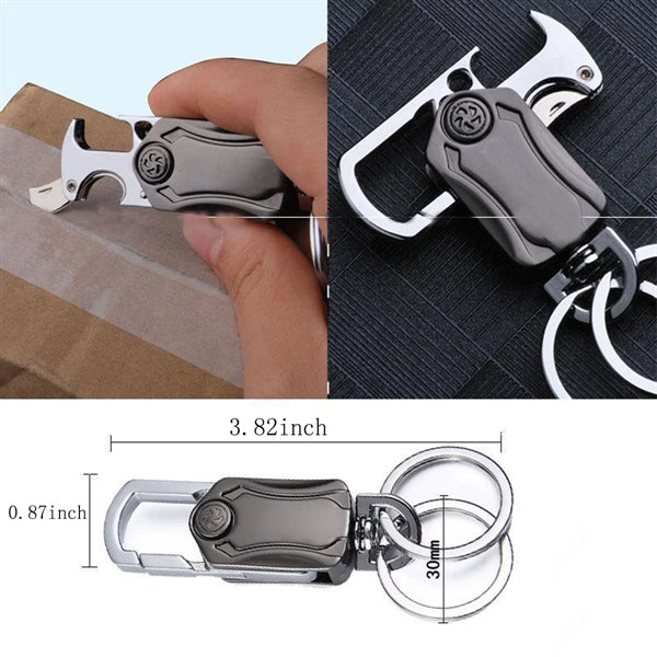 Men's multifunctional car keychain pendant with knife