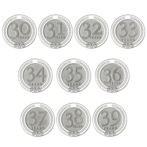 30 - 39 Years of Service Pin - White or Black