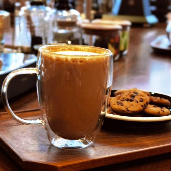 12 Oz Double Wall Glass Coffee Mugs with Handle