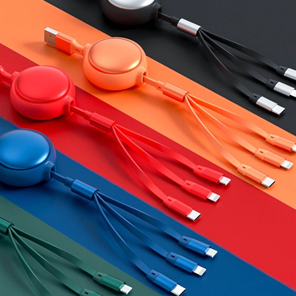 3 in 1 Multi USB Retractable Charger Cable 3A Multiple Cord