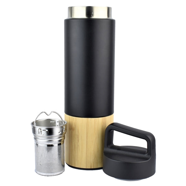 18oz Vacuum Insulated Stainless Steel Bamboo Water Bottle