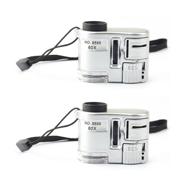 60X Pocket Magnifier Microscope With LED Light