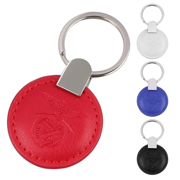 PU Leather Round Metal Key Ring