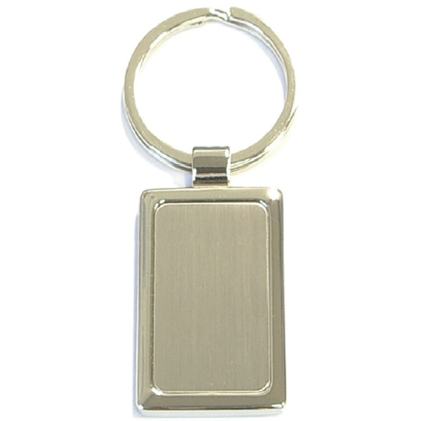 Rectangular Shape Chrome Metal Split Ring Key Holder