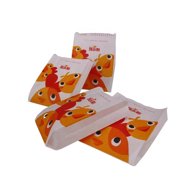 Flat Sharp Bottom Burger Snack Grease Proof Bags With Logo