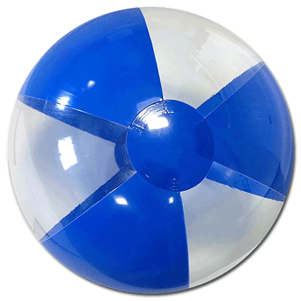 16" Deflated Inflatable Blue and Clear Beach Ball