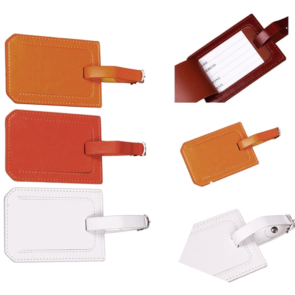 Faux Leather Luggage Bag Case Tags Card Holders