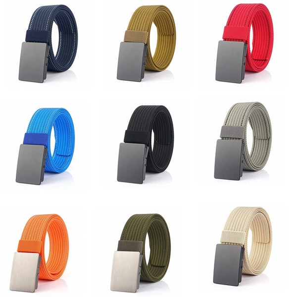 Men's Casual Adjustable Web Belts With Metal Buckle