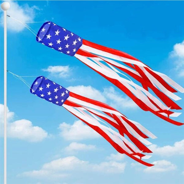 Colorful American US Flag Windsock