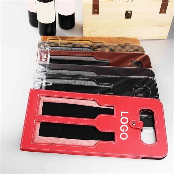 Faux Leather Wine Tote with Window