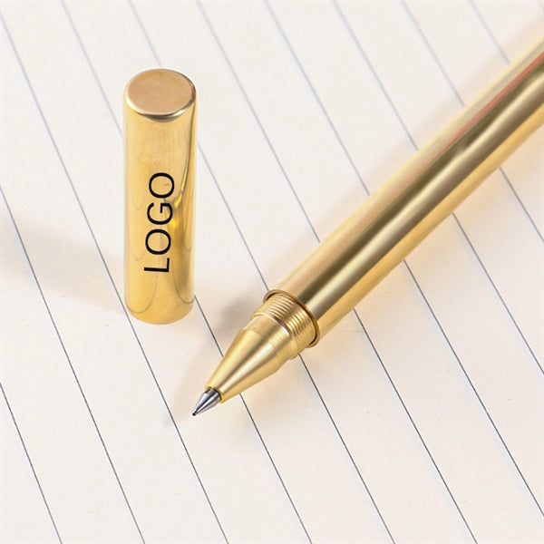 Solid Brass Twist Action Ballpoint Pen with Pouch