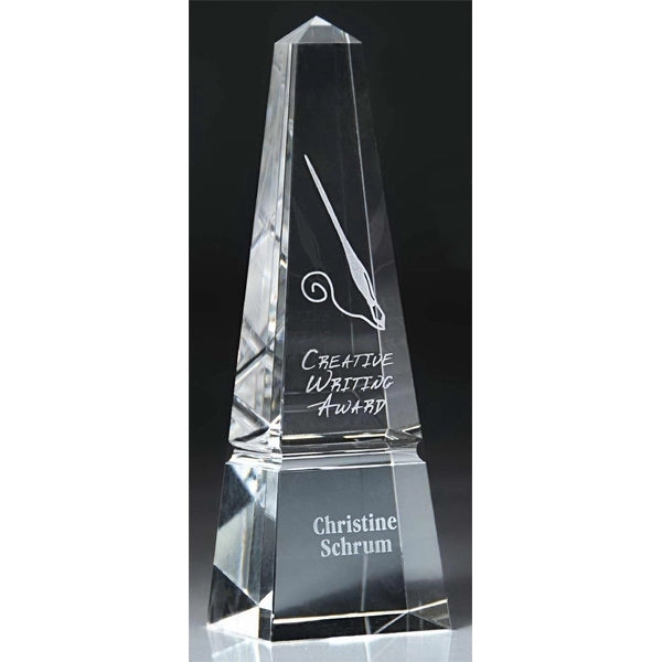 Optic Crystal Obelisk Award - Medium