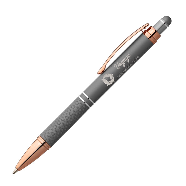 Phoenix Softy Rose Gold Metallic Pen w/ Stylus - Laser