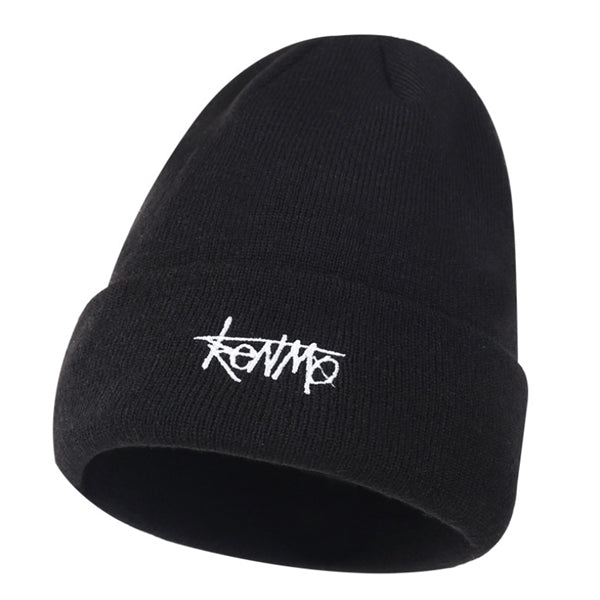 Warm knitted embroidery hat