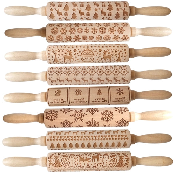 Christmas Baking Rolling Pin