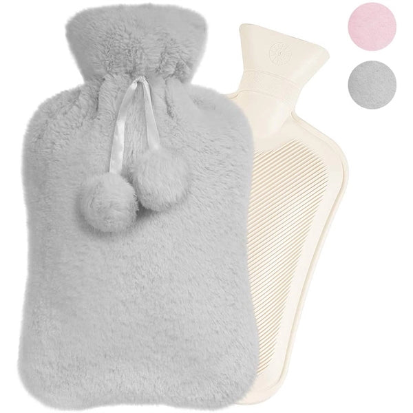 2L Rubber Hot Water Bottle with Plush Cover