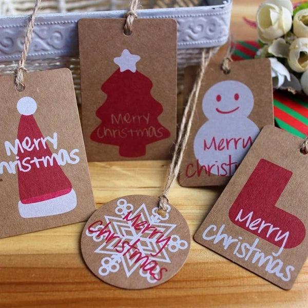 Christmas Kraft Paper Gift Tags DIY Label String