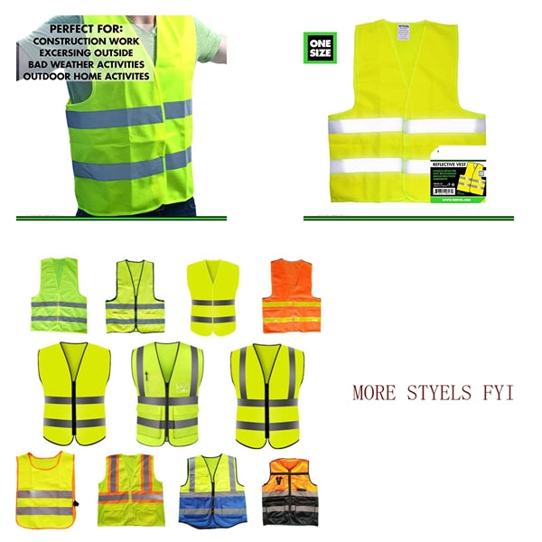Safety Reflective Vest Ultra High Visibility Bright Neon