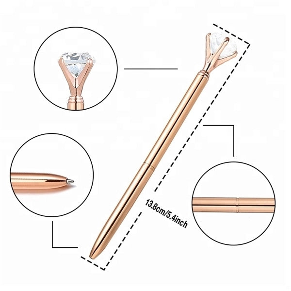 Diamond Crystal Bling Metal Ballpoint Pen Polka Dots