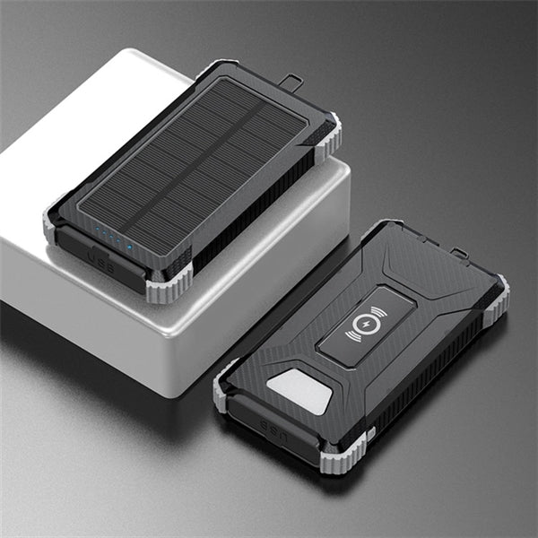 Dual USB Output QI Fast Charger Solar Power Bank 10000mAH