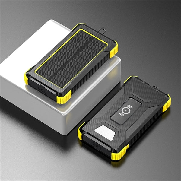 Waterproof Solar Power Bank 10000mAh Fast QI Charger