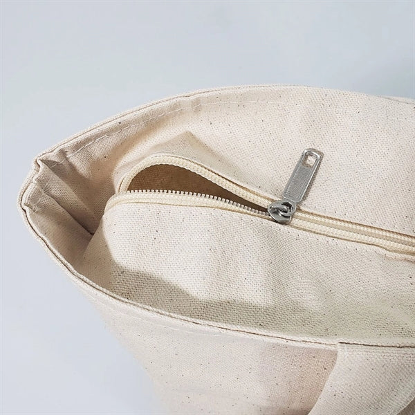 Zippered Canvas Cotton Tote Bag