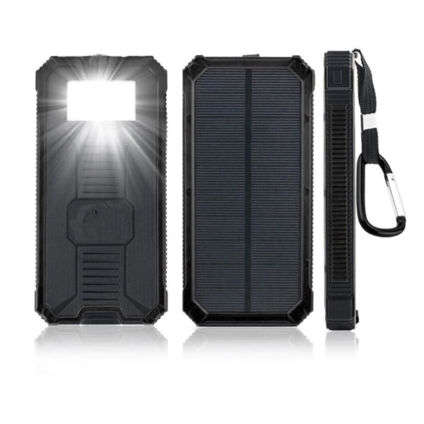 Stylish Solar 10000 mAh Power Bank with Carabiner
