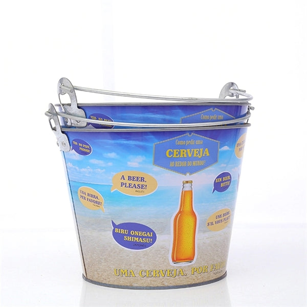 5Qt Round Metal Ice Bucket