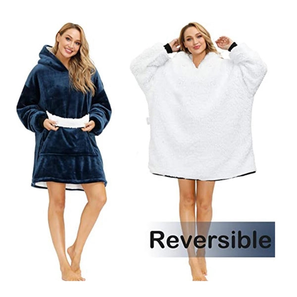 Oversized Microfiber & Sherpa Wearable Blanket