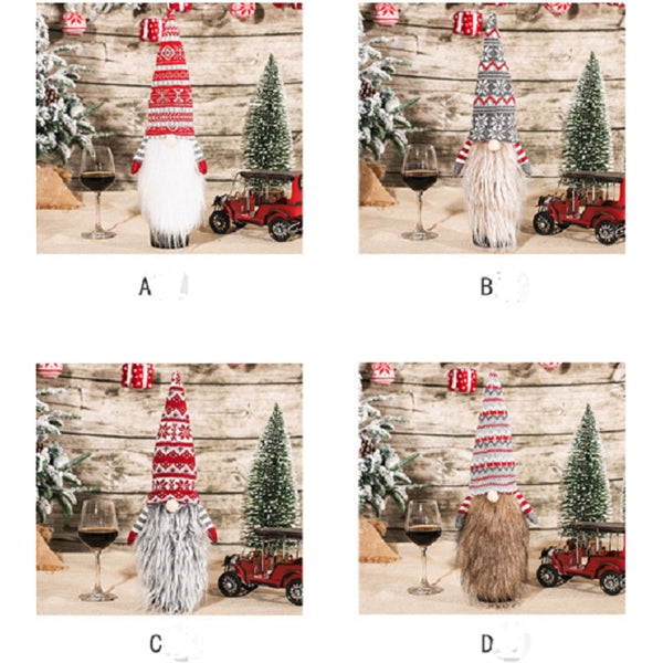 Gnome Christmas Santa Claus Wine Bottle Cover