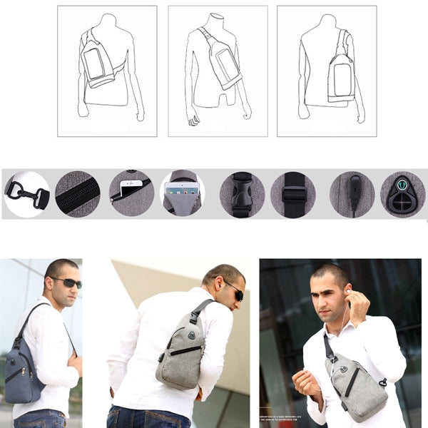 Crossbody Sling Backpack With USB Charging Port