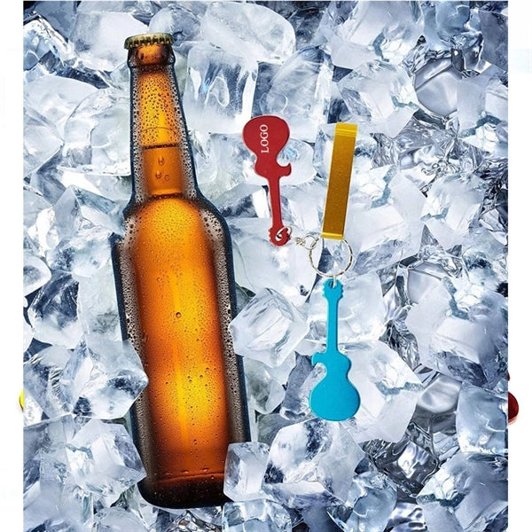 Guitar Shaped Bottle Opener with Keychain