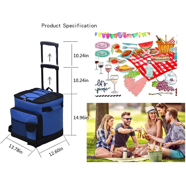Rolling Cooler Bag with Wheels-40bl