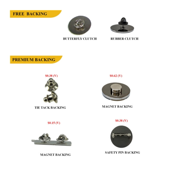 1" Die Struck Custom shaped Lapel Pins