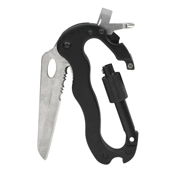 Multifunctional Carabiner With Opener Folding Knife