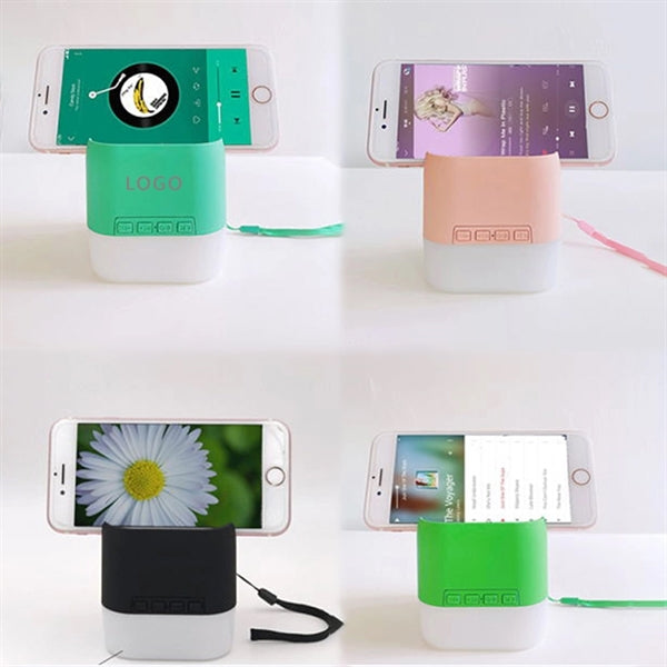 Color Of Macaron Wireless Speaker With Phone Stand And Led