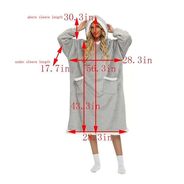 Oversized Blanket Hoodie Sweatshirt with Pockets