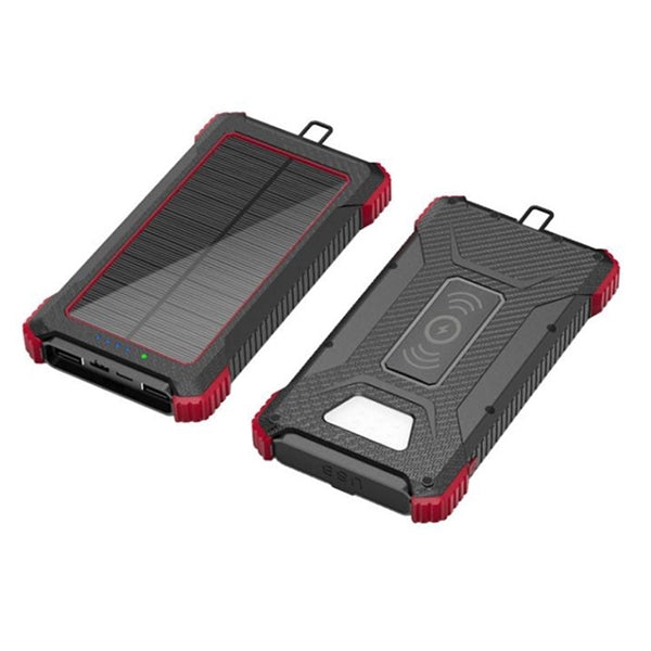 Outdoor Wireless Solar Power Bank 10000mAh With LED Light