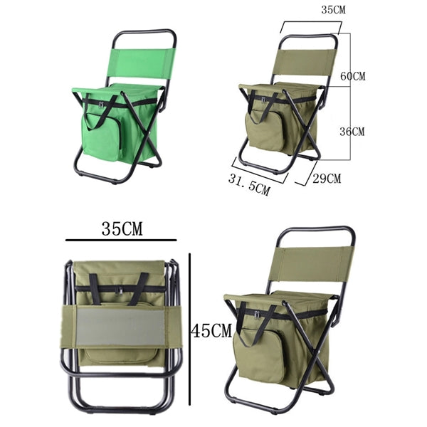 Folding Backrest Insulation Fishing Chair Camping Cooler Bag
