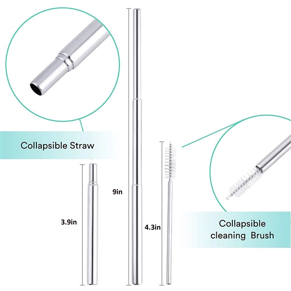 Stainless Steel Metal Straws with Case