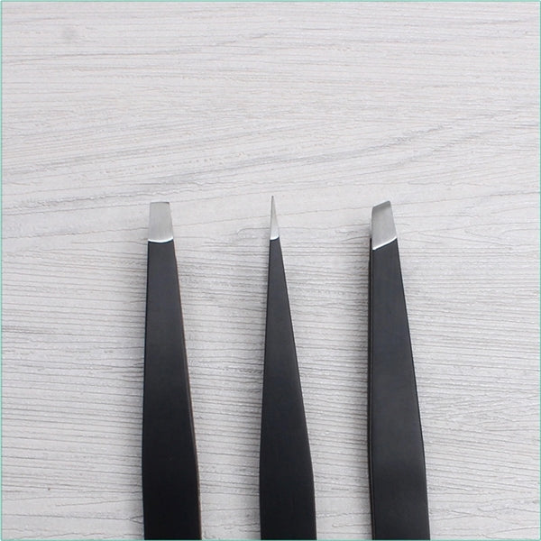 3pcs Cosmetic Eyelash Tweezer Kit