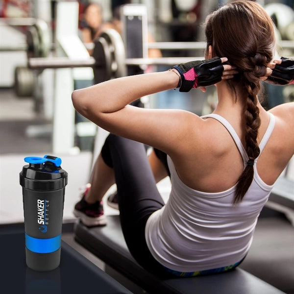 16oz 3-layer Protein Shaker Bottle