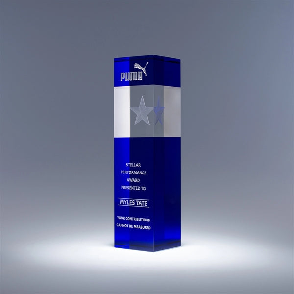 Star Tower Color Optic Crystal Award