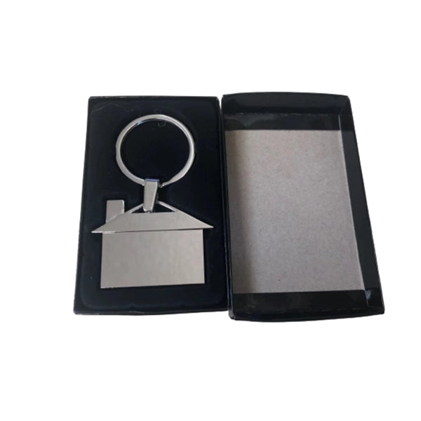 House Shaped Metal Keychain