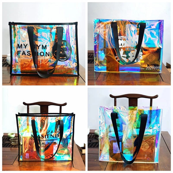 Fashion Holographic Transparent Clear PVC Handbag Tote Bags