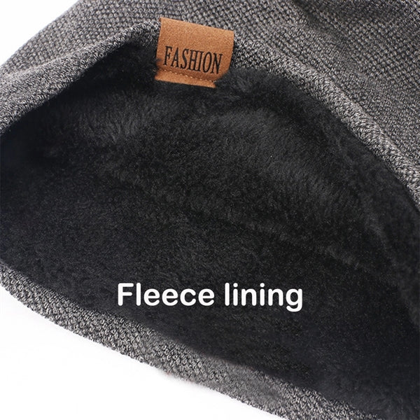Twill Cotton Sports Beanie With Fleece Inside