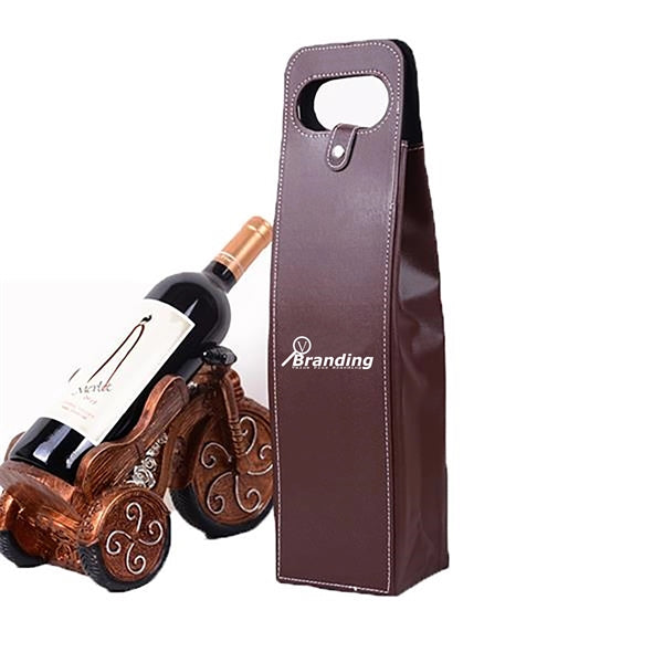 PU Leather Wine Carriers Bag Single Bottle