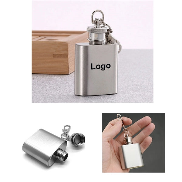 Portable 1oz Stainless Steel Flask Keychain