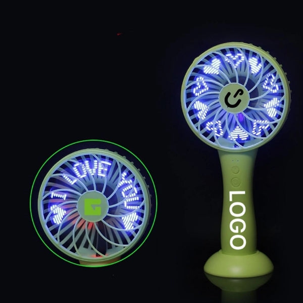 USB Charging Handheld Fan With Flash Word