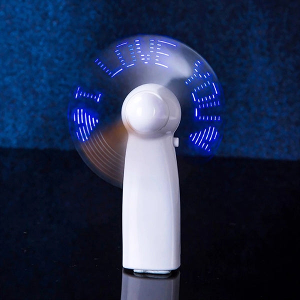 Mini Hand Held Message LED Light Fan